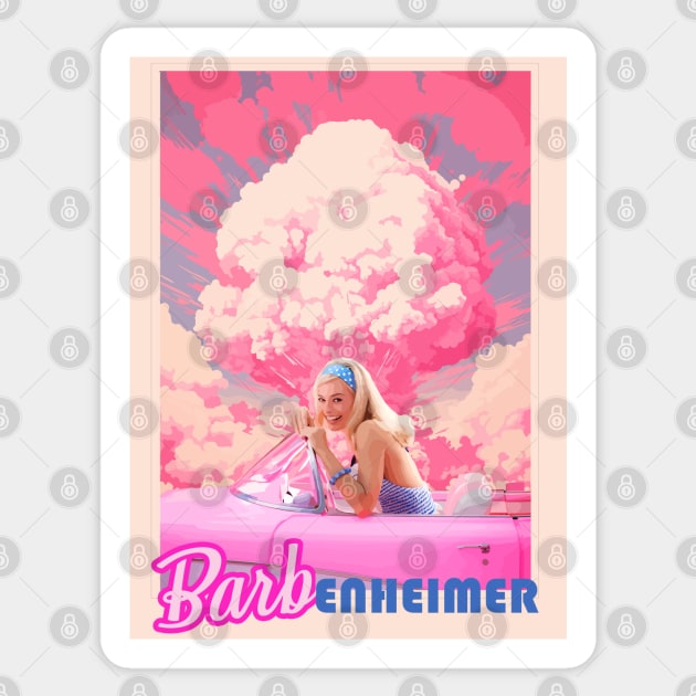 Barbie x Oppenheimer | barbenheimer Sticker by RetroPandora